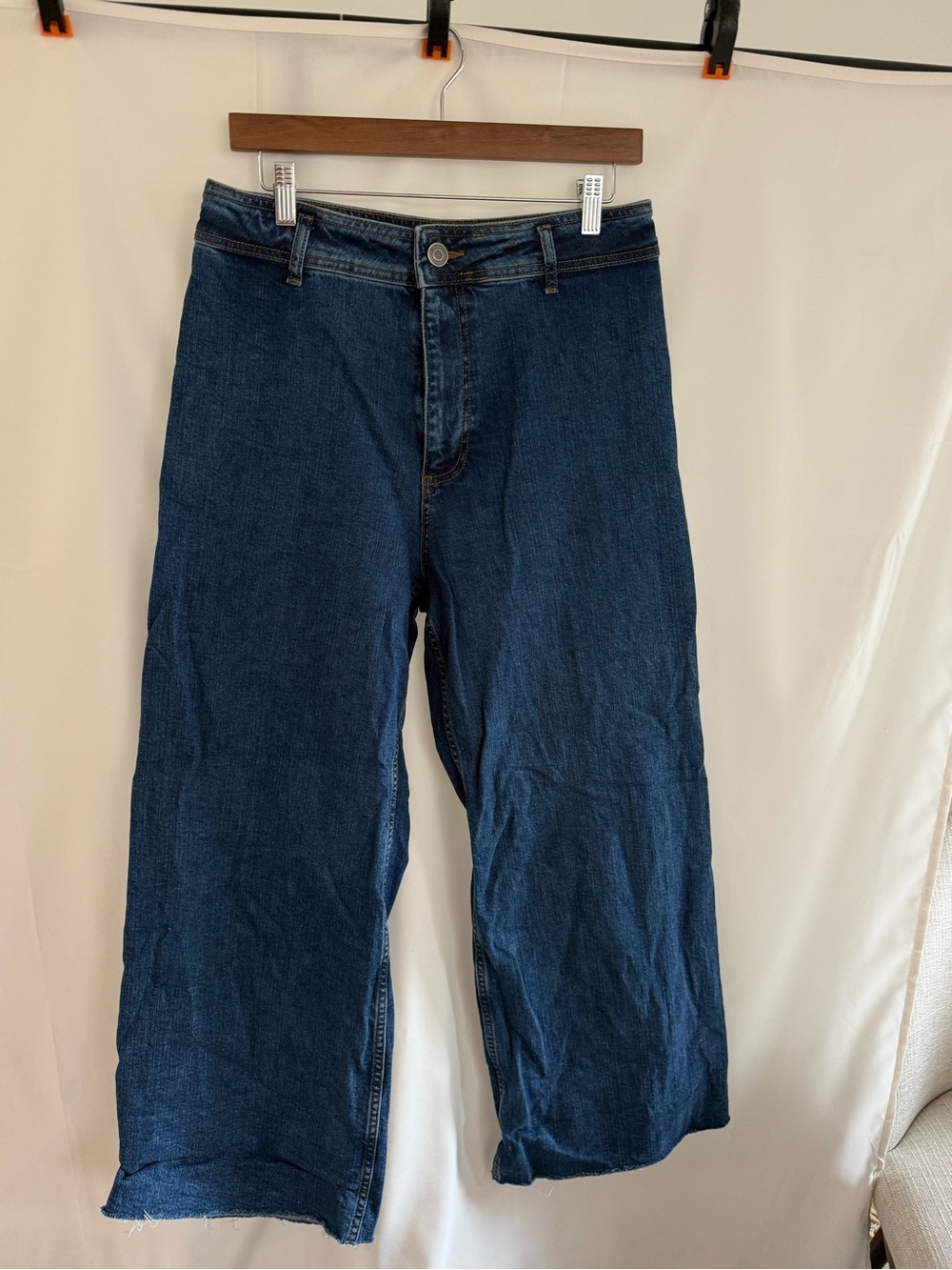Zara Women's Wide-Leg Jeans in Dark Blue